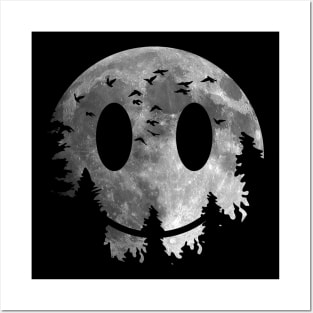 Moon Smiley Posters and Art